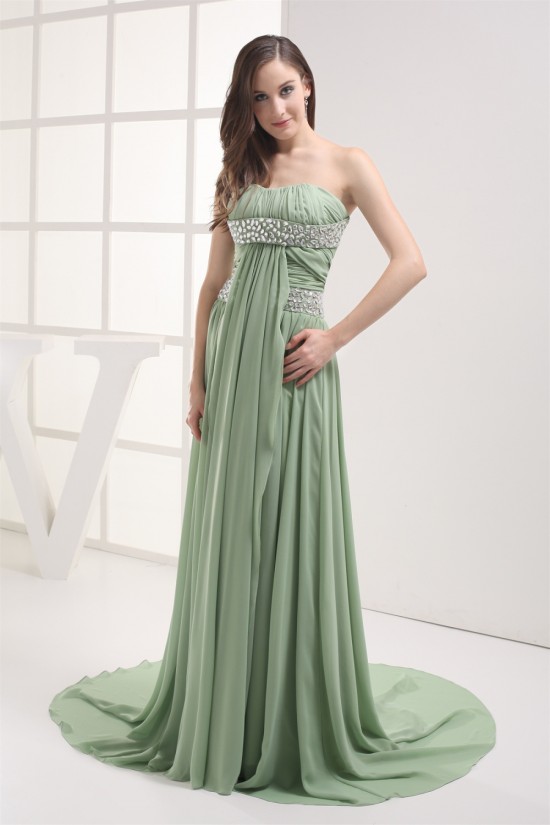 Sheath/Column Sleeveless Chiffon Long Prom Evening Formal Dresses 02020303