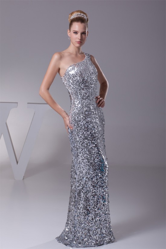 Sheath/Column One-Shoulder Sequins Long Prom/Formal Evening Dresses 02020304 Sheath/Column One-Shoulder Sequins Long Prom/Formal Evening Dresses 02020304