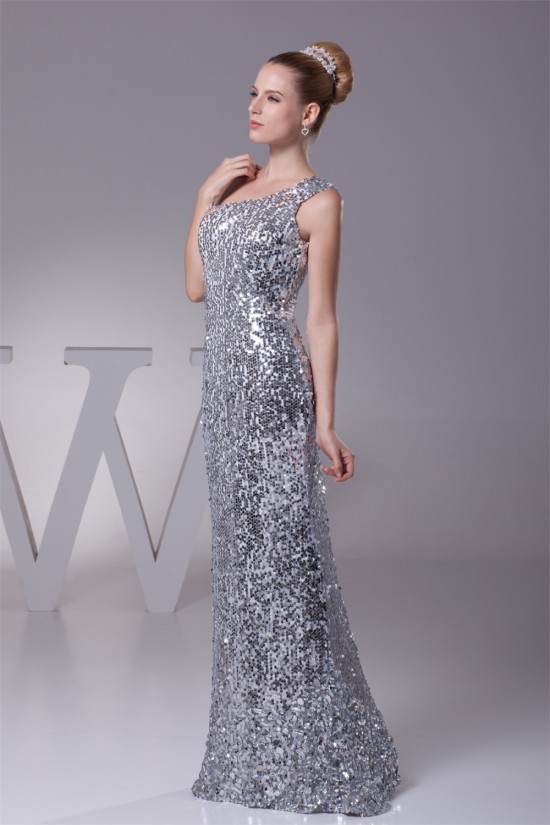 Sheath/Column One-Shoulder Sequins Long Prom/Formal Evening Dresses 02020304 Sheath/Column One-Shoulder Sequins Long Prom/Formal Evening Dresses 02020304