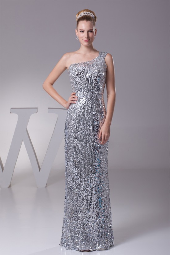 Sheath/Column One-Shoulder Sequins Long Prom/Formal Evening Dresses 02020304 Sheath/Column One-Shoulder Sequins Long Prom/Formal Evening Dresses 02020304