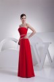 Sheath/Column Strapless Beading Long Red Chiffon Prom/Formal Evening Dresses 02020308