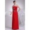 Sheath/Column Strapless Beading Long Red Chiffon Prom/Formal Evening Dresses 02020308