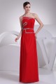 Sheath/Column Strapless Beading Long Red Chiffon Prom/Formal Evening Dresses 02020308