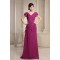 Cap Sleeve Beading Chiffon V-Neck Long Evening Formal Mother of The Bride Dresses 02020309