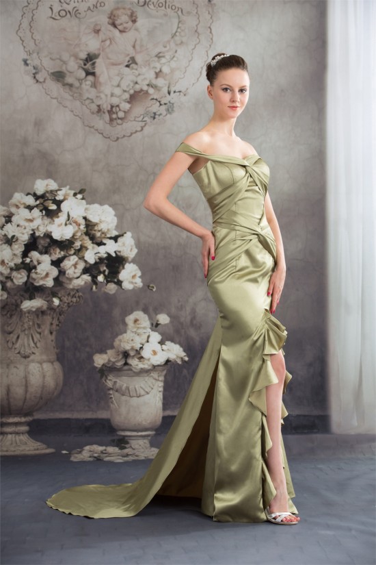 Silk like Satin Asymmetrical Straps Off-the-Shoulder Prom/Formal Evening Dresses 02020312 Silk like Satin Asymmetrical Straps Off-the-Shoulder Prom/Formal Evening Dresses 02020312