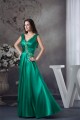 Silk like Satin Beading Floor-Length V-Neck Prom/Formal Evening Dresses 02020313