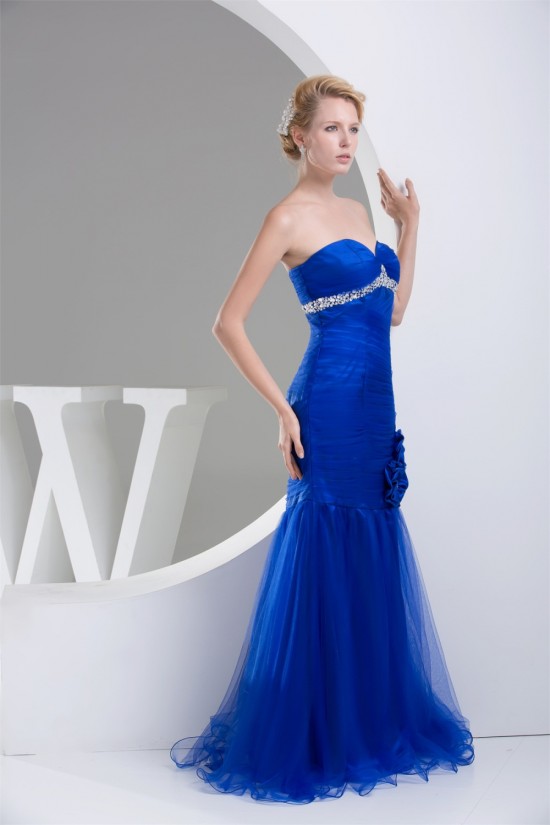 Trumpet/Mermaid Sweetheart Sleeveless Long Blue Prom/Formal Evening Dresses 02020315