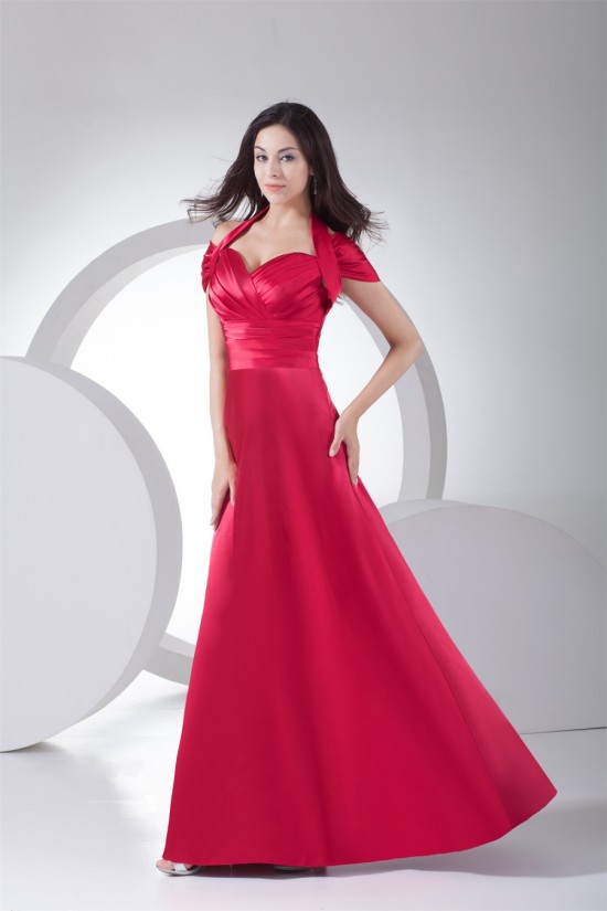 Silk like Satin Halter A-Line Criss Cross Best Evening Formal Bridesmaid Dresses 02020316