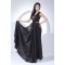 Silk like Satin Sleeveless Beading Brush Sweep Train Long Black Prom/Formal Evening Dresses 02020318