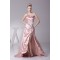 One-Shoulder Silk like Satin Sleeveless Brush Sweep Train Prom/Formal Evening Dresses 02020319