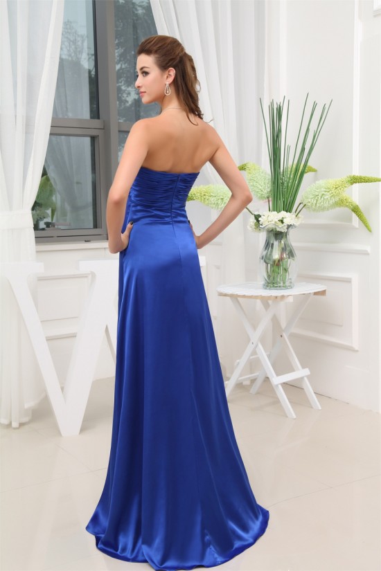 A-Line Silk like Satin Beading Long Blue Prom/Formal Evening Dresses 02020325 A-Line Silk like Satin Beading Long Blue Prom/Formal Evening Dresses 02020325
