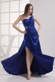 Sleeveless A-Line Silk like Satin Brush Sweep Train Long Blue Prom/Formal Evening Dresses 02020326