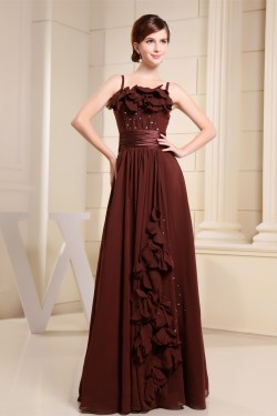 A-Line Square Floor-Length Handmade Flowers Prom/Formal Evening Dresses 02020327