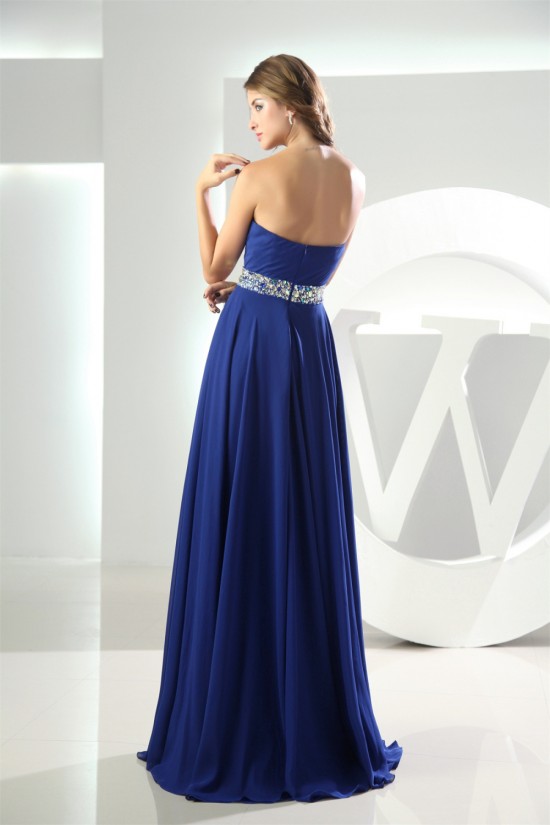 A-Line Sweetheart Beaded Floor-Length Blue Prom/Formal Evening Dresses 02020329