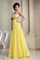 A-Line Chiffon Sleeveless Beading Floor-Length Yellow Prom/Formal Evening Dresses 02020332