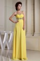 A-Line Chiffon Sleeveless Beading Floor-Length Yellow Prom/Formal Evening Dresses 02020332