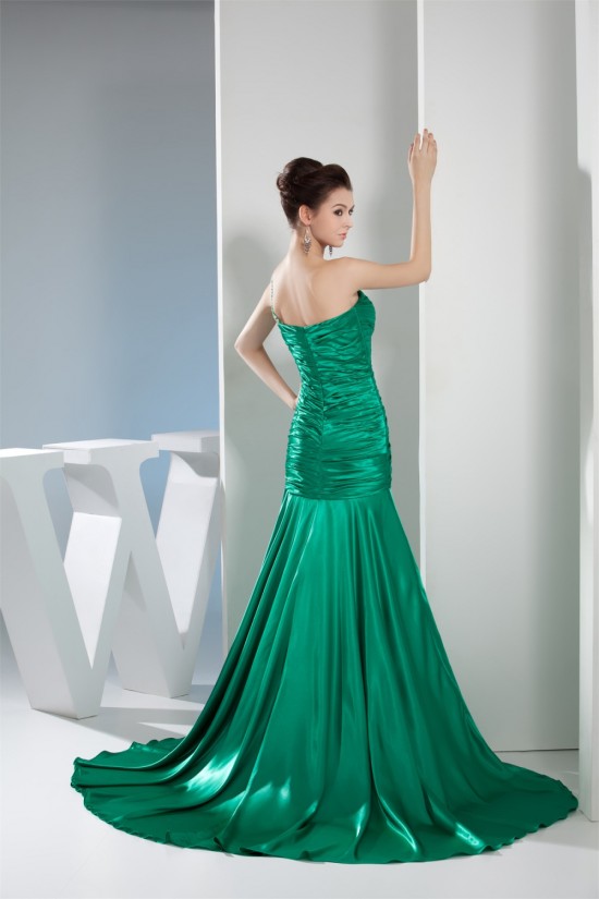 One-Shoulder Long Green Beaded Prom Evening Formal Dresses 02020334 One-Shoulder Long Green Beaded Prom Evening Formal Dresses 02020334
