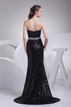 Trumpet/Mermaid Sweetheart Beading Sequined Material Long Black Prom/Formal Evening Dresses 02020339