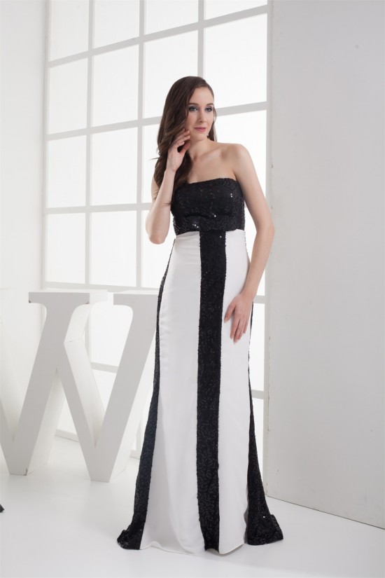 Sleeveless Bows A-Line Strapless Brush Sweep Train Sequins Prom Evening Formal Dresses 02020341 Sleeveless Bows A-Line Strapless Brush Sweep Train Sequins Prom Evening Formal Dresses 02020341