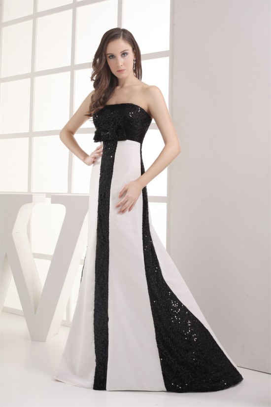 Sleeveless Bows A-Line Strapless Brush Sweep Train Sequins Prom Evening Formal Dresses 02020341 Sleeveless Bows A-Line Strapless Brush Sweep Train Sequins Prom Evening Formal Dresses 02020341