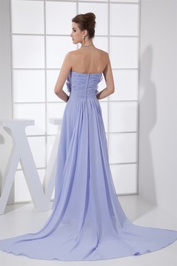 Sheath/Column Sweetheart Brush Sweep Train Chiffon Lace Prom/Formal Evening Dresses 02020343