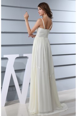 A-Line Spaghetti Strap Brush Sweep Train Long Chifffon Prom/Formal Evening Bridesmaid Dresses 02020344