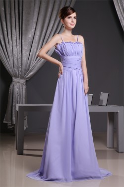 A-Line Spaghetti Strap Long Chifffon Prom/Formal Evening Bridesmaid Dresses 02020345