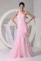 Elegant One-Shoulder Long Pink Chiffon Prom Evening Bridesmaid Dresses 02020347 Elegant One-Shoulder Long Pink Chiffon Prom Evening Bridesmaid Dresses 02020347