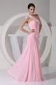 Elegant One-Shoulder Long Pink Chiffon Prom Evening Bridesmaid Dresses 02020347 Elegant One-Shoulder Long Pink Chiffon Prom Evening Bridesmaid Dresses 02020347