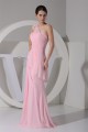 Elegant One-Shoulder Long Pink Chiffon Prom Evening Bridesmaid Dresses 02020347 Elegant One-Shoulder Long Pink Chiffon Prom Evening Bridesmaid Dresses 02020347