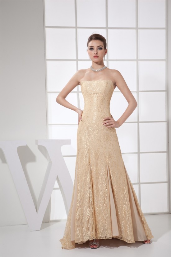 Sleeveless Chiffon Lace Long Prom/Formal Evening Dresses 02020348