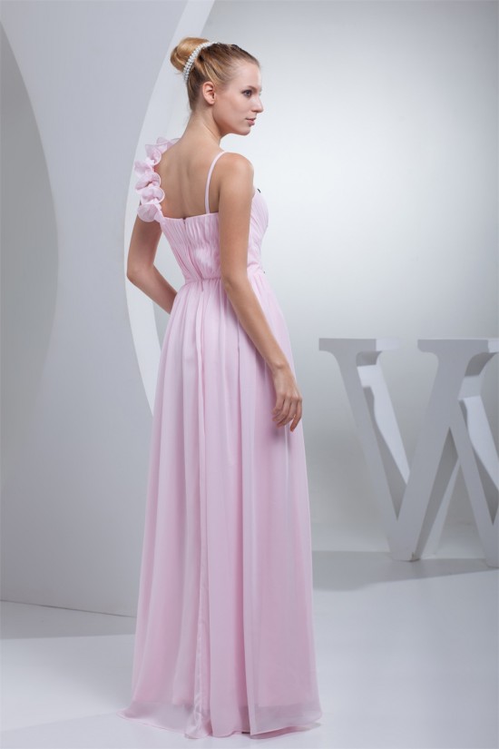 A-Line Sleeveless Chiffon Beading Long Pink Prom/Formal Evening Bridesmaid Dresses 02020350 A-Line Sleeveless Chiffon Beading Long Pink Prom/Formal Evening Bridesmaid Dresses 02020350