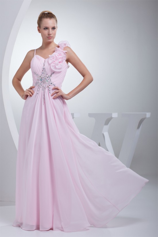 A-Line Sleeveless Chiffon Beading Long Pink Prom/Formal Evening Bridesmaid Dresses 02020350 A-Line Sleeveless Chiffon Beading Long Pink Prom/Formal Evening Bridesmaid Dresses 02020350