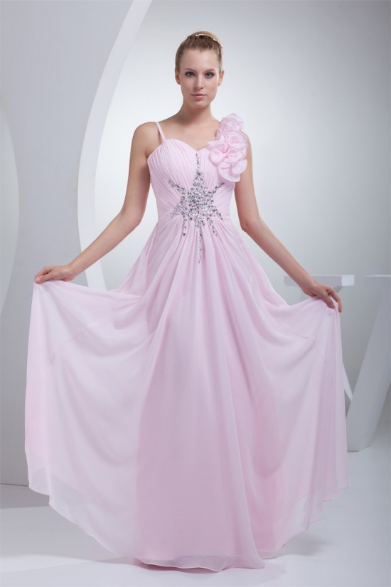 A-Line Sleeveless Chiffon Beading Long Pink Prom/Formal Evening Bridesmaid Dresses 02020350 A-Line Sleeveless Chiffon Beading Long Pink Prom/Formal Evening Bridesmaid Dresses 02020350