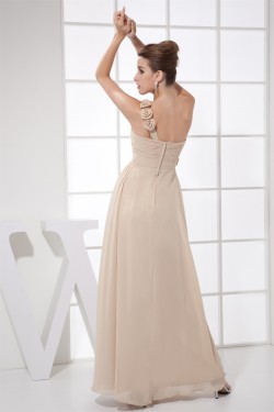 One-Shoulder Chiffon Brush Sweep Train Prom/Formal Evening Dresses 02020352
