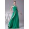 Empire One-Shoulder Long Green Brush Sweep Train Prom/Formal Evening Dresses 02020353