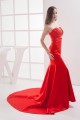 Mermaid/Trumpet Strapless Beaded Long Red Prom/Formal Evening Dresses 02020356