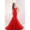 Mermaid/Trumpet Strapless Beaded Long Red Prom/Formal Evening Dresses 02020356