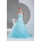 Sleeveless Satin Fine Netting Long Blue Prom/Formal Evening Dresses 02020357