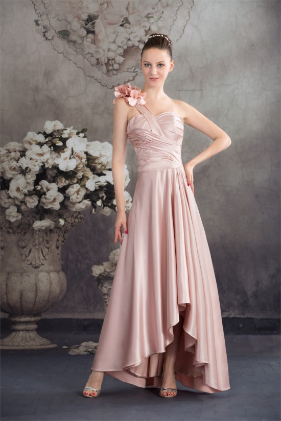 A-Line Handmade Flowers Asymmetrical Prom/Formal Evening Bridesmaid Dresses 02020370 A-Line Handmade Flowers Asymmetrical Prom/Formal Evening Bridesmaid Dresses 02020370