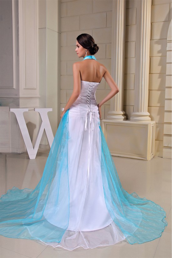 Mermaid/Trumpet Halter Beading Satin Yarn Prom/Formal Evening Dresses 02020372 Mermaid/Trumpet Halter Beading Satin Yarn Prom/Formal Evening Dresses 02020372