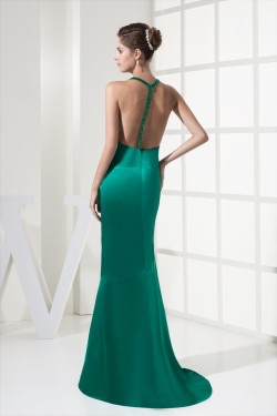 Mermaid/Trumpet Brush Sweep Train Deep V-Neck Long Green Prom/Formal Evening Dresses 02020373