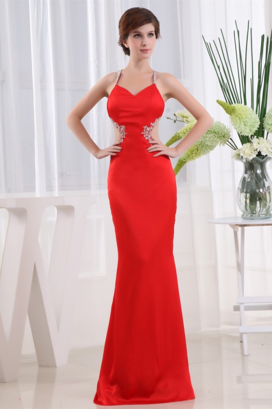 Mermaid/Trumpet Halter Beaded Long Red Prom/Formal Evening Dresses 02020374 Mermaid/Trumpet Halter Beaded Long Red Prom/Formal Evening Dresses 02020374