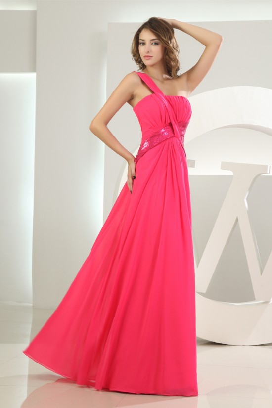 Sleeveless One-Shoulder Floor-Length Sequins Prom/Formal Evening Dresses 02020376