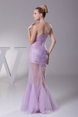 Trumpet/Mermaid One-Shoulder Floor-Length Ruffles Prom/Formal Evening Dresses 02020381