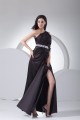 Sleeveless Silk like Satin One-Shoulder Long Black Prom/Formal Evening Dresses 02020383 Sleeveless Silk like Satin One-Shoulder Long Black Prom/Formal Evening Dresses 02020383