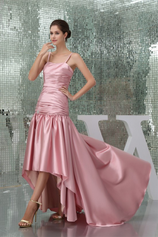 High Low Silk like Satin Spaghetti Straps Prom/Formal Evening Bridesmaid Dresses 02020385 High Low Silk like Satin Spaghetti Straps Prom/Formal Evening Bridesmaid Dresses 02020385