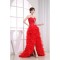 Sleeveless Sweetheart Beading Brush Sweep Train Long Red Prom/Formal Evening Dresses 02020386