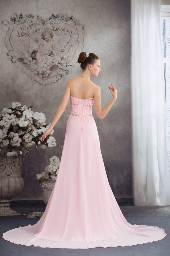 A-Line Sweetheart Beaded Long Pink Chiffon Prom/Formal Evening Dresses 02020387 A-Line Sweetheart Beaded Long Pink Chiffon Prom/Formal Evening Dresses 02020387