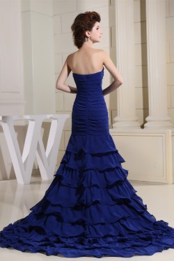 Long Blue Sweetheart Ruffles Chiffon Prom/Formal Evening Dresses 02020389